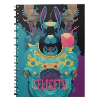 Colorful Year of the Rabbit 08 AI Art personalized Notebook