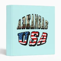 Arkansas Picture and USA Flag Text 3 Ring Binder