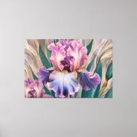 *~* Flowing Blue IRIS Irises Vintage Floral TV2 Canvas Print