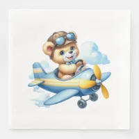 Flying Teddy Bear Baby Shower Paper Dinner Napkins