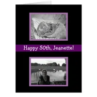 Jumbo Sized Happy Birthday Now and Then Photos Card