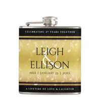 Elegant 27th Music Wedding Anniversary Celebration Flask