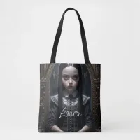 Personalized Gothic Girl Haunting Ai Art Halloween Tote Bag