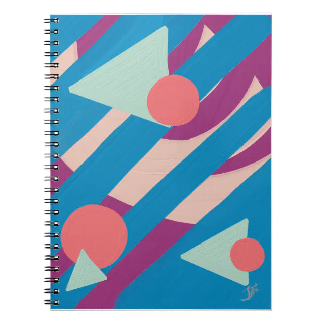 Geometric oil shapes vintage palette notebook