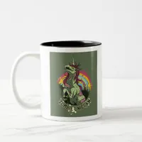 Zombie unicorn Two-Tone coffee mug