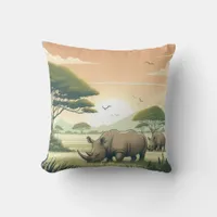 Luxurious Rhinoceros Pillow for Wildlife Lovers