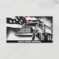 *~* Snow Removal Truck   Flag Red White Blue AP74 Business Card
