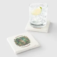 Enchanted Evening of Ale A Leprechauns Toast  Stone Coaster