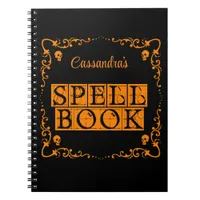 Orange Goth Spell Book Personalized