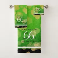 Elegant 66th Titanite Wedding Anniversary Bath Towel Set