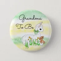 Grandma To Be Llama with Teddy Bear Button