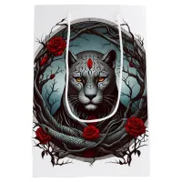 A striking illustration of a panther medium gift bag