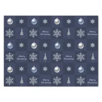 Festive Christmas Snowflakes, Ornaments and Trees Tissue Paper