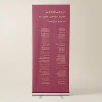 Burgundy Gold 80 Guest Seating Chart Retractable Banner