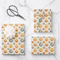 Kawaii Shells Yellow and Blue Wrapping Paper Sheets