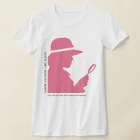 Funny Food Label Quip Blush Pink Silhouette Sleuth T-Shirt