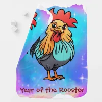 Cute Kawaii Chinese Zodiac Year of the Rooster | Baby Blanket