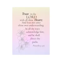 Trust in the Lord Bible Verse Floral Watercolor Metal Print