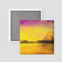 Yellow Purple Santa Monica Pier Magnet