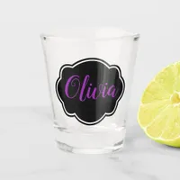 Vibrant, Bold Fuchsia Purple Personalized Shot Glass