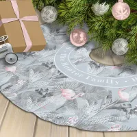 Flamingo Orchid Tropical Pattern Gray ID868 Brushed Polyester Tree Skirt