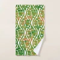 Green Damask Hand Towel