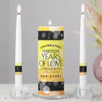 Elegant 13th Citrine Wedding Anniversary Unity Candle Set