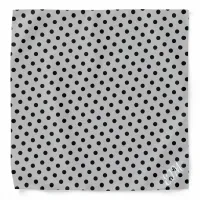 Silver Gray Polka Dot Patterned Retro Monogrammed Bandana