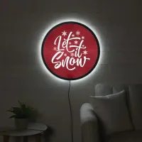 Let It Snow Christmas Typography Red/White ID951 LED Sign