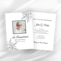 Elegant Winter Snowflakes Celebration of Life Invitation