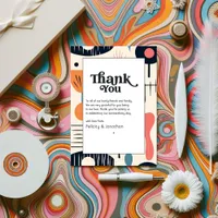 Classic Charm Vintage Retro Wedding Thank You Card