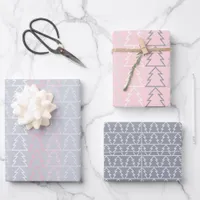 Chic Modern Minimalist Gray Pink Wrapping Paper Sheets