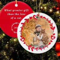 Red Photo & Quote Christmas Ornament