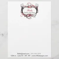 red, black and white Chic Business letterheads Letterhead