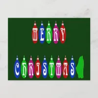 Colorful Merry Christmas Ornament Font Holiday Postcard