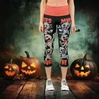 Funny Dancing Mummies the Word Capri Leggings