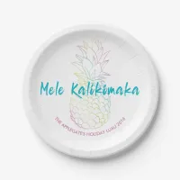 Mele Kalikimaka Christmas Pineapple Tropical Paper Plates