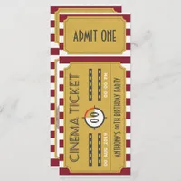 Movie Ticket Birthday Party add photo Invitation