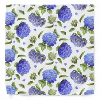 Blue Hydrangeas Floral Botanical All Over Print Bandana