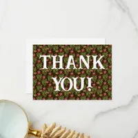 Christmas Hollies - Thank You Card