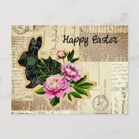 Vintage Bunny Easter Collage Postcard