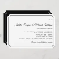 Basic Border Elegant Wedding Invitations (Black)