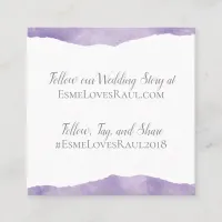 Lavender Watercolor Wedding Info Card