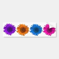 Colorful Pop Art Flowers Bumper Sticker