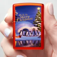 Penguins Christmas Celebration Zippo Lighter