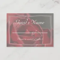 Elegant Red Rose Wedding Place Card