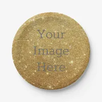 Create Your Own Gold Glitter Sparkle Faux Metallic Paper Plates