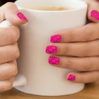 Christmas Stars Bright Pink Faux Gold Pretty Minx Nail Art