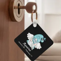 Gnome Aquarius Astrology Sign Angel Keychain