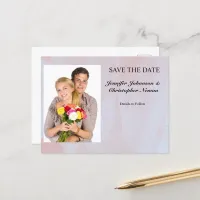 Photo Lavender Mist Marble Save the Date Postcard